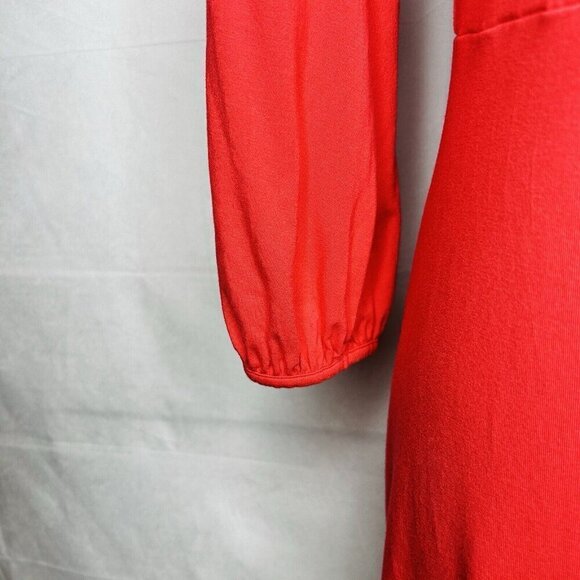 Boden Lucie Dress Size 4 Regular Red / Coral Knit Knee-Length 3/4 Sleeve - Picture 4 of 8